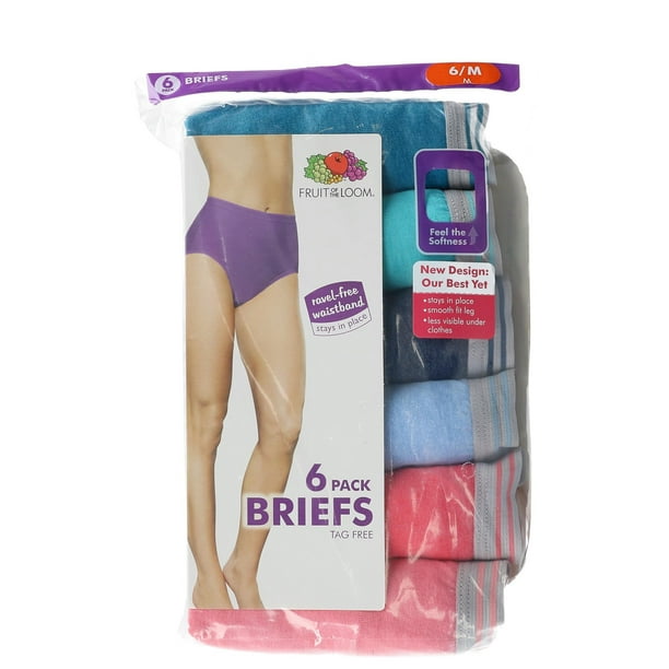 Fruit of the Loom Women`s 6pk Heather Cotton Briefs, 6, Assorted Heathers 