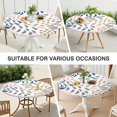 thumbnail image 7 of Vibrant Bohemian Floral Round Tablecloth with Elastic Hem, Fits 52 to 56 Inch Circular Table for Dining Room, Garden Party or Outdoor Picnic, 7 of 7