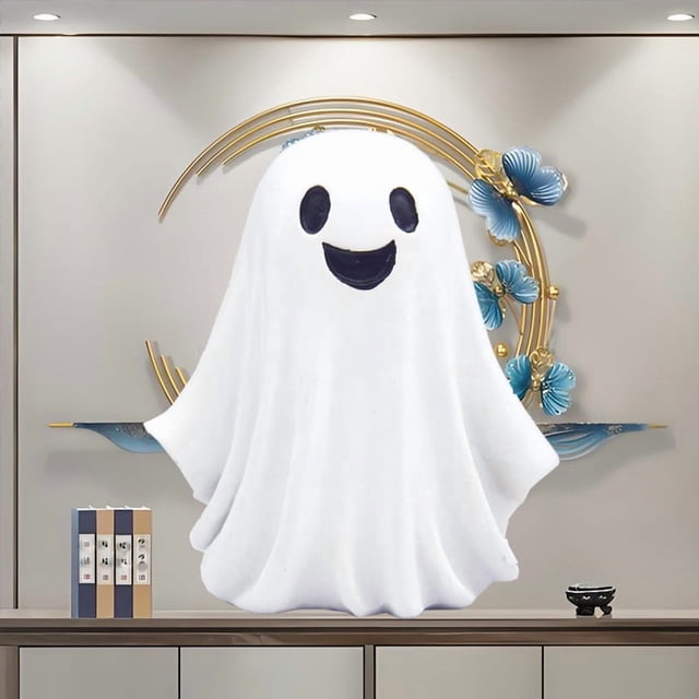 Decoraciones de Halloween, adornos de Halloween, regalos de Halloween, decoración de fantasmas de Halloween, resina sintética, linda figura de fantasma, estatua de fantasma.