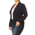 thumbnail image 3 of Women's Plus Size Casual Long Sleeve Fitted Solid Open Blazer Jacket, 3 of 5