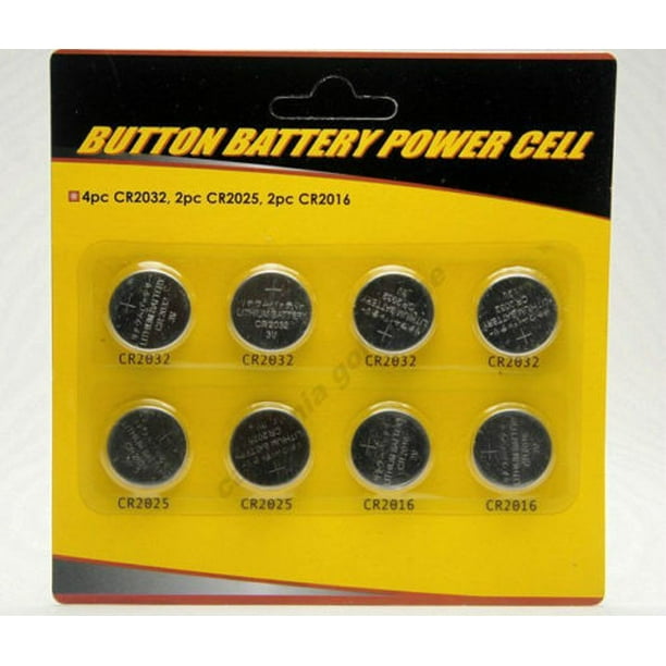 8pcs/pack Assorted BUTTON BATTERY Cell Lithium Coin CR2032 CR2025