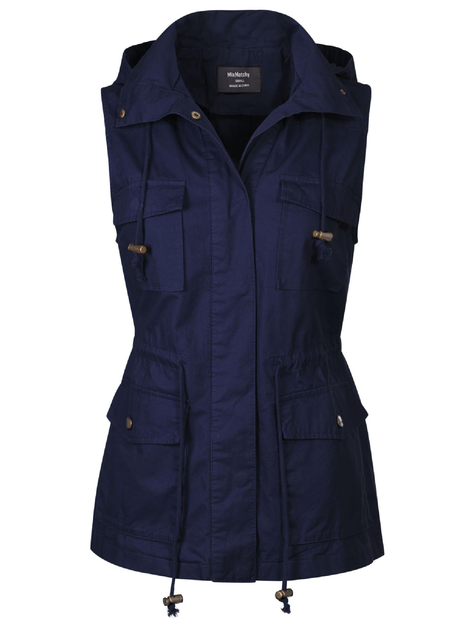 MixMatchy Women's Drawstring Lightweight Loose Fit Sleeveless Vest