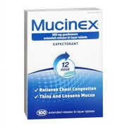 Mucinex 600 Mg Extended Release Bi-Layer Tablets - 100 Ea, 2 Pack
