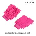 thumbnail image 3 of Uxcell Reusable Scratch-Free Cleaning Gloves Microfiber Chenille Mitts, Rose Red 2 Pack, 3 of 5