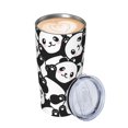 thumbnail image 3 of Kll Seamless Pattern Cute Panda Stainless Stainless Steel Vacuum Insulated Coffee Cup 20 Oz Lids And Straws,1 Metal Straws,1 Cleaning Brush, 3 of 9