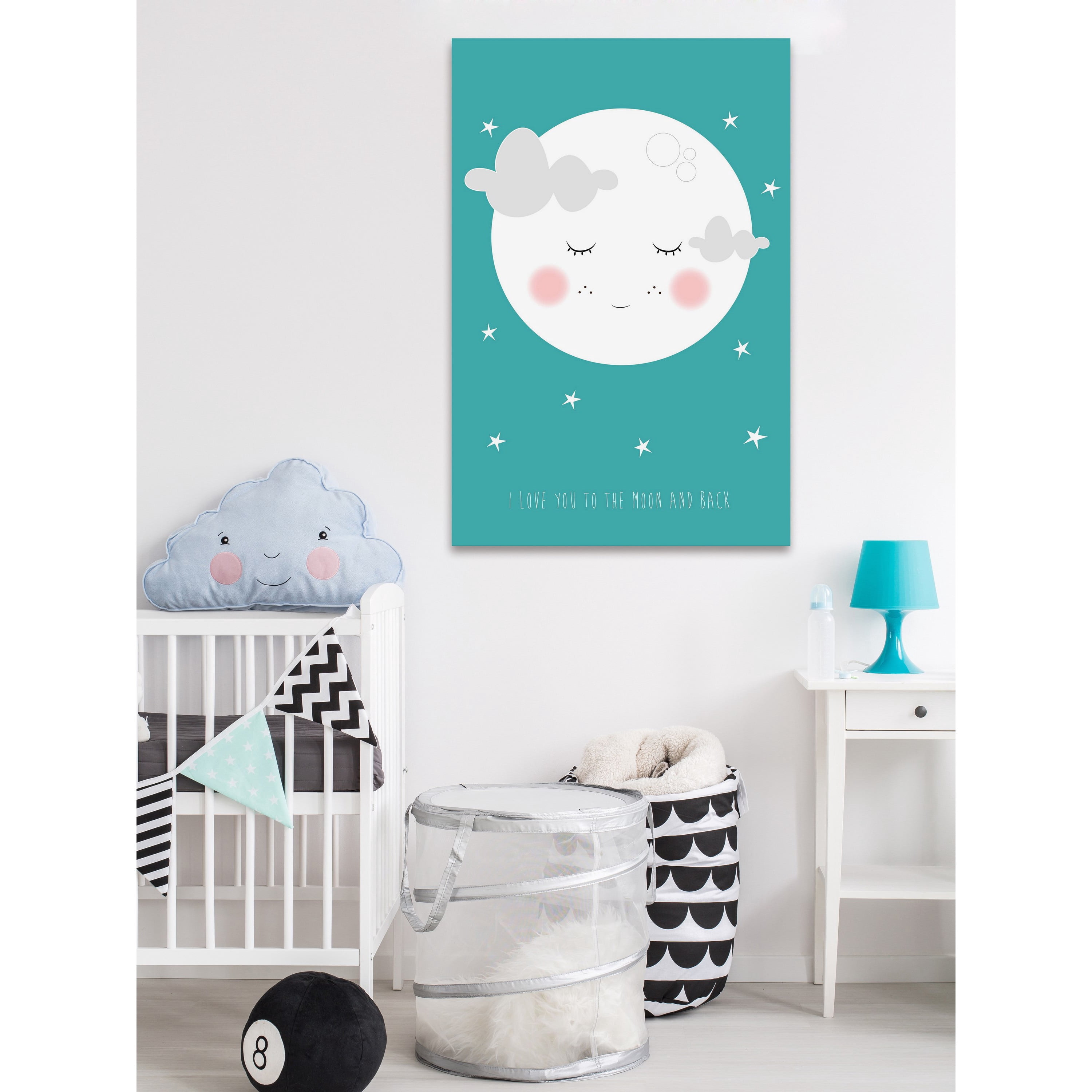 Marmont Hill "Circle Face Moon" by Karen Zukowski Painting Print on Wrapped Canvas