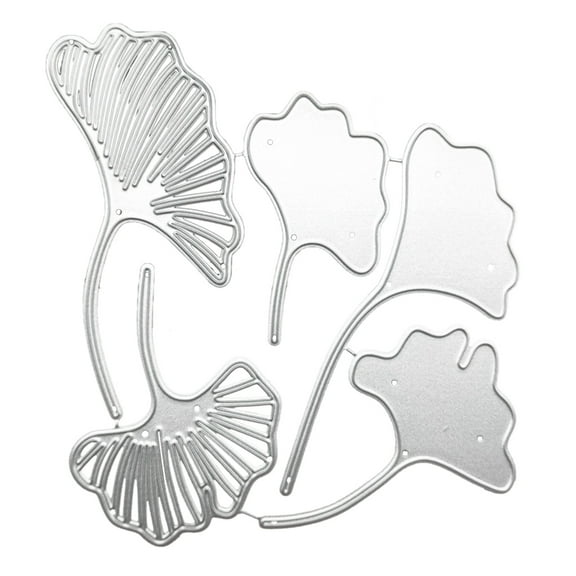 Necvior Carbon Steel Cutting Dies 5-Pieces Lotuses Leaf Metal Die Cuts Stencils Template