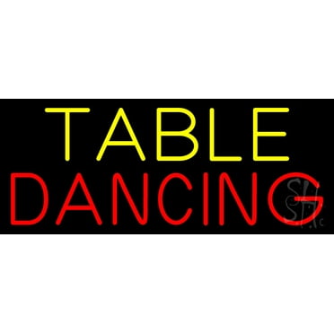 Table Dancing LED Neon Sign 13" Tall x 32" Wide - inches Black Square Cut Acrylic Backing, with Dimmer - Premium built indoor Sign for Strip Club, Dance club, Décor, Bar.