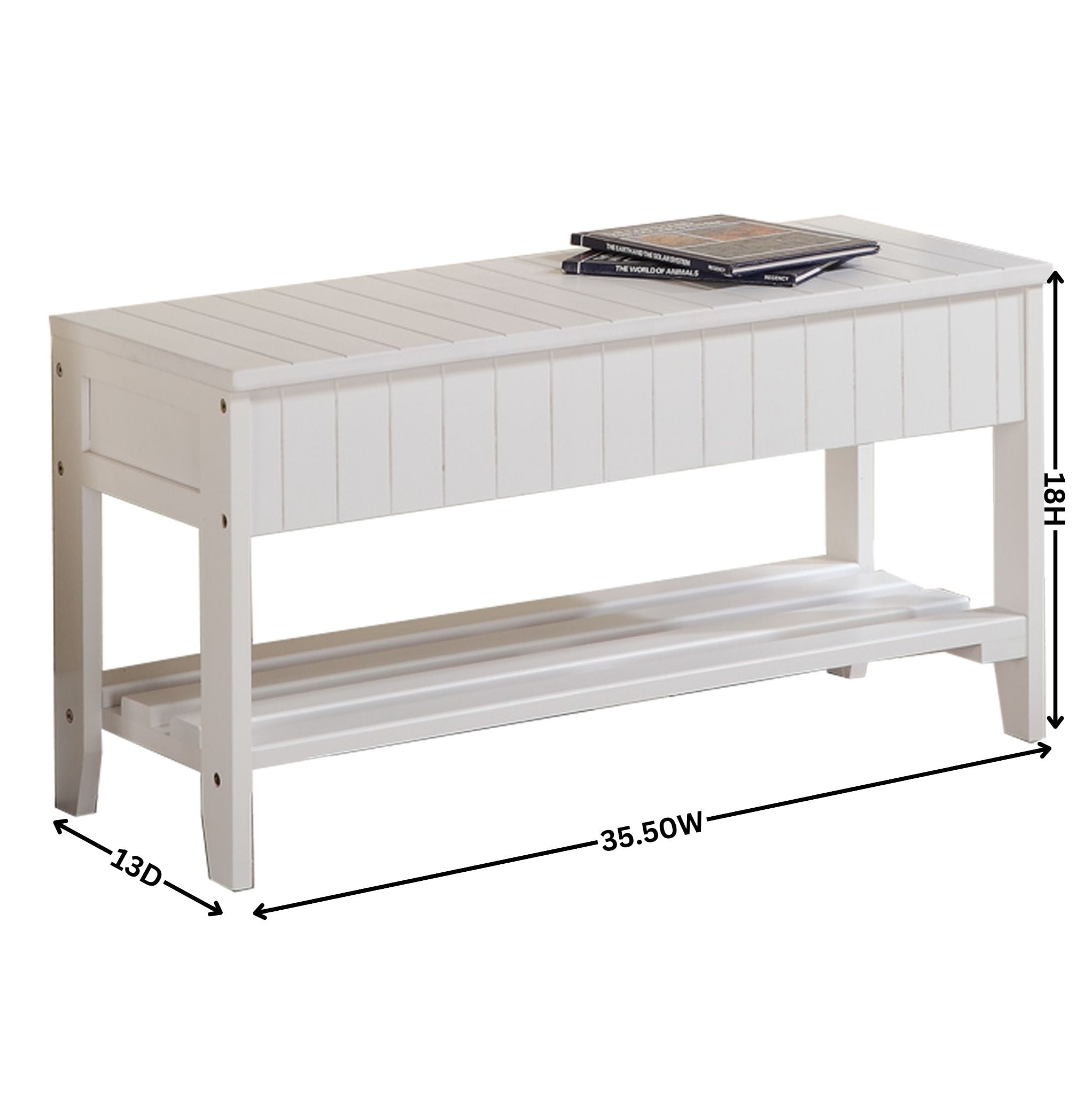 Aukfa Storage Bench, Wood Shoe Bench with Flip Top Storage for