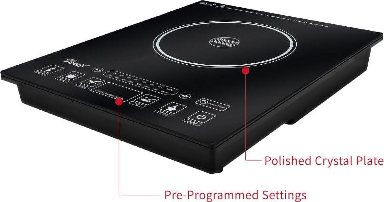 1800 Watt Induction Cooktop, 5 Pre-Programmed Electric Induction Cooker Burner with 10 inch 3.5 QT 18-8 Stainless Steel Pot, Model RHAI-15001