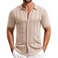 thumbnail image 7 of COOFANDY Men's Knit Polo Shirt Short Sleeve Casual Button Down Shirt Summer Beach Vacation Shirts, 7 of 7