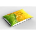 thumbnail image 2 of Ambesonne Modern Pillow Sham 2 Pack, Flower Swirls Branches, 26"x20", Pale Green Marigold, 2 of 3