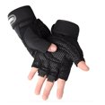 thumbnail image 4 of Muyoka Guantes de gimnasio para hombres Levantamiento de pesas ventilado Guantes de entrenamiento de gimnasio con muñequera Protección completa de la palma Antideslizante Medio dedo para levantamiento Muyoka Hogar, 4 of 7