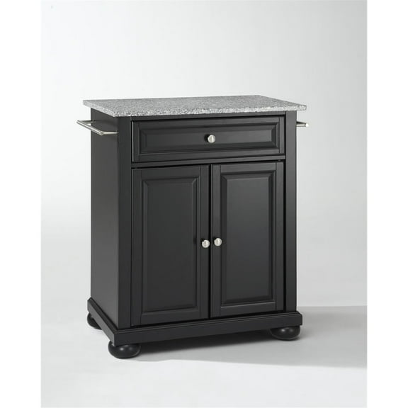 Crosley Furniture Alexandria Wood Portable Kitchen Island in Black/Gray