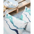 thumbnail image 2 of Outdoor Throw Pillow Cover Water Ocean Ripple Waterproof Cushion Covers 2 Pack Teal and White Pillow Cases Home Decoration for Patio Garden Couch Sofa, 2 of 6