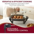 thumbnail image 3 of 16-Inch Deep Capacity Electric Skillet with 10.5 Quart Non-Stick Scratch-Proof Surface, Adjustable Temperature Control, Glass Vented Lid, and Easy-Pour Spout - Black Finish, 3 of 4