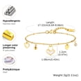 thumbnail image 7 of Heart Charm Bracelet for Women, 18k Gold Plated Stainless Steel Chain Bracelets with Shell Heart, Adjustable Womens Link Bracelet Jewelry Gifts, 7 of 7
