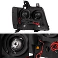 thumbnail image 2 of AKKON - For [Dual LED Ring] 2007-2014 Chevy Suburban | Tahoe | Avalanche Black Smoked Lens Projector Headlights Lamps Pair, 2 of 7