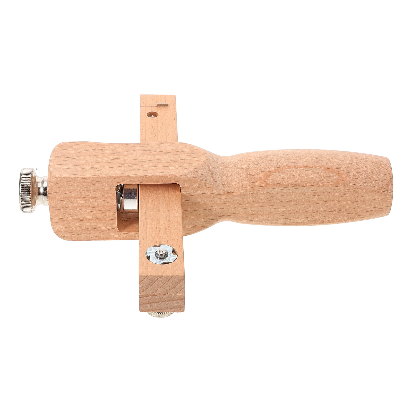 NUOLUX Beige Wooden Strap Cutter Adjustable Hand Cutting Tool for DIY Leathercraft