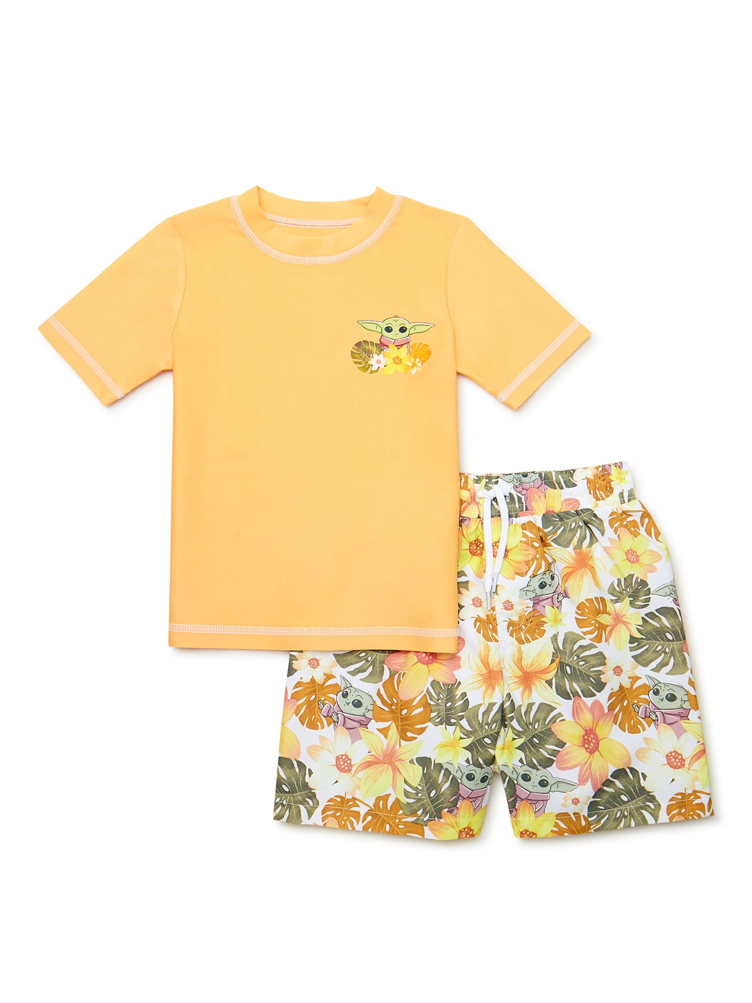 Baby Yoda Toddler Boy Rashguard Swimwear Set, Sizes 12M-5T