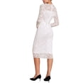 thumbnail image 3 of VESTIDO MIDI DE ENCAJE FLORAL CON MANGAS LARGAS TRANSPARENTES Y ESCOTE EN V DE INSPIRE CHIC M BLANCO, 3 of 5