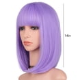 thumbnail image 3 of YSGFHGJW Headband Wig Human Hair,Cut Bob Wigs With Bangs 14 Inch Shoulder Length Straight Synthetic Hair Wigs Daily Costume Wig For Black Women Hair Replacement Wigs,Purple, 3 of 6