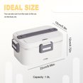 thumbnail image 4 of Luniquz Electric Lunch Box Food Heater 75W High-power 3 in 1 Portable Microwave for Car and Home 12V 24V /110VC Leak Proof 1.8L Removable Stainless Steel Container Fork & Spoon and Carry Bag（White）, 4 of 8