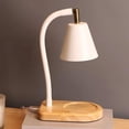 thumbnail image 3 of Lámpara de mesa creativa con base de madera para la decoración de la mesita de noche. Blanco, 3 of 9