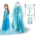 thumbnail image 2 of Disney-vestido de princesa Elsa y Anna para niñas, traje de malla para Cumpleaños, Halloween, carnaval, fiesta de Pascua, disfraz de Frozen, 2024, 2 of 5