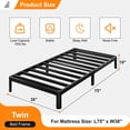thumbnail image 2 of Bedofmine 10" Twin Bed Frame with Storage, No Box Spring, Heavy Duty, Rounded Corners, Easy Assembly, Black, 2 of 9