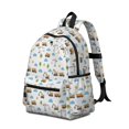 thumbnail image 2 of Excavator and Sun White Pattern Cute School Backpack with Padded Back and Adjustable Shoulder Straps 13.4"x11"x4.7", 2 of 5