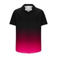 thumbnail image 6 of Black Tee Plain Cotton T Shirts for Men Mens Button Down Shirts Short Sleeve Gradient Casual Summer Beach Untucked Dress Shirt Vacation Wedding Clothes, 6 of 6