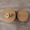 thumbnail image 5 of Xukmct 2 Pack Round Wooden Coffee Table Side Table End Table for Living Room, Office, Bedroom, Light Brown, 5 of 7