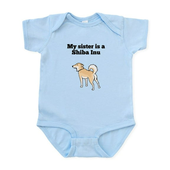 CafePress - My Sister Is A Shiba Inu Body Suit - Baby Light Bodysuit, Size Newborn - 24 Months
