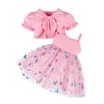 thumbnail image 6 of HXWCHs Toddler Girls Short Sleeve Coat Tops Suspenders Sequin Dress Outfits Size: 18-24 Months Pink, 6 of 9