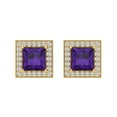 thumbnail image 2 of 2.24 ct Screw-Back Stud Earrings for Women | 5.5mm Princess Cut Natural Amethyst | 18K Yellow Gold, 2 of 4