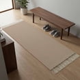 thumbnail image 5 of Kitchen Runner Rugs, Light Brown Solid Color 2'x5' Throw Rug with Tassels, Minimalist Style Washable Soft Floor Carpet Runner for Hallway Bedroom Bathroom Laundry Room, 5 of 9