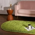 thumbnail image 4 of Dwelke Fluffy Rugs for Bedroom,Shag Cute Area Rug for Girls/Boys and Kids Baby Room Home Decor,Oval Indoor Carpet for Nursery Dorm Living Room 2.6'x5.3'Green, 4 of 6
