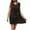 Black, variant on Womens Hollow Out Crochet Patchwork Sleeveless Swimsuit Cover Up Loose Fit Boho Beach Mini Dress for Summer Travel