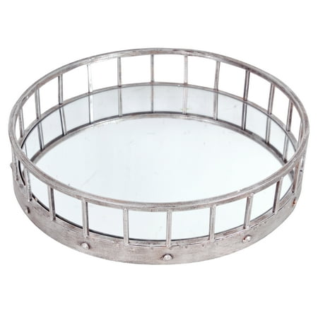 A B Home Kaithlyn Round Mirrored Tray