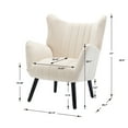 thumbnail image 5 of SYNGAR Velvet Vanity Chair, Accent Arm Chair for Living Room, Modern Home Leisure Chair, Upholstered Chair W/ Soft Arm, Back & Solid Wood Legs for Bedroom, Dressing Stool for Makeup Room, Beige, D4080, 5 of 8