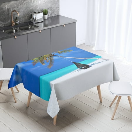 

Seaside beach nature landscape pattern tablecloth home decoration rectangular anti-fouling dust cover