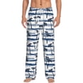 thumbnail image 2 of Lsque Retro Coconut Tree Print Men's Pajama Pants, Lounge Pant - Comfortable Home Wear,Elastic Waistband, Stylish Design-Small, 2 of 9