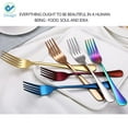 thumbnail image 2 of Deago 4pcs Rainbow Color Flatware Set Dinner Steak Knives Forks Spoons Teaspoons Cutlery Set Service for 1 (SILVER), 2 of 8