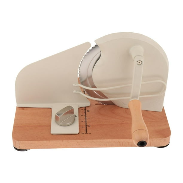 Cortadora de pan manual con grosor ajustable, uso comercial, ventosa, apta para Blanco
