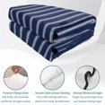 thumbnail image 4 of Twin XL Quilt Set 68''x98'', Navy Blue Striped Lightweight Summer Bedspread Coverlet Set with 2 Pillow Shams, Navy Blue White Farmhouse Stripes Breathable All Season Quilt Bedding for Dorm/Guest Room, 4 of 9