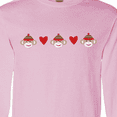 thumbnail image 4 of Inktastic Sock Monkey Heart Border Long Sleeve T-Shirt, 4 of 5