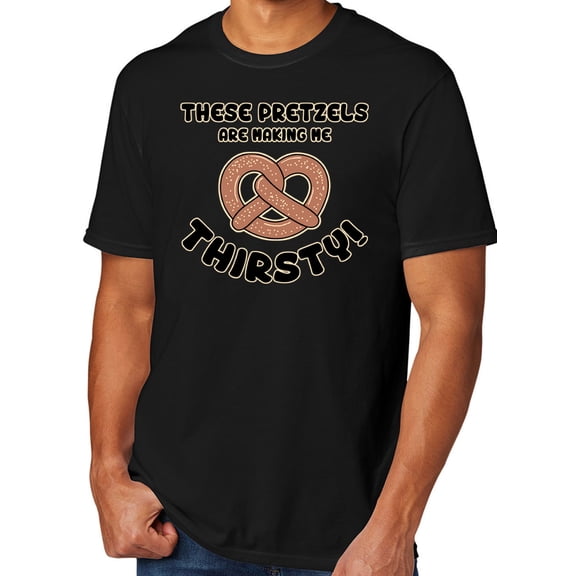 These Pretzels are Making Me Thirsty Men's TriBlend Tee Shirt, 4XL Black