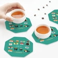 thumbnail image 4 of Leather Coasters with Heat-resistant for Drinks, Cute Sushi -标题2 Octagon, 4 of 5