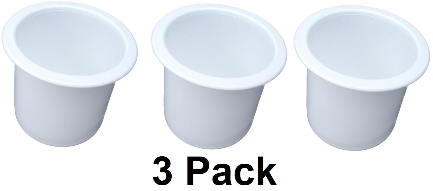 3 PACK WHITE Plastic Cup Holders For Boat Car Sectional Sofa Couch